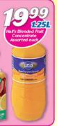 Hall’s Blended Fruit Concentrate-1.25Ltr Each
