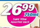 Saint Wine-750ml Each