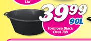 Formosa 90Ltr Black Oval Tub