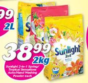 Sunlight 2-In-1 Spring/Tropical Sensations Auto/Hand Washing Powder-2Kg