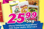 Shaya/Tafelberg/Magnifisan/Lion Super Maize Meal-5Kg Each
