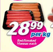 Red/Smoked Viennas-Per Kg Each