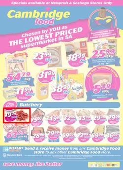 Cambridge Food Nelspruit & Seshego : The Lowest Priced Supermarket (6 Oct - 22 Oct 2017), page 1