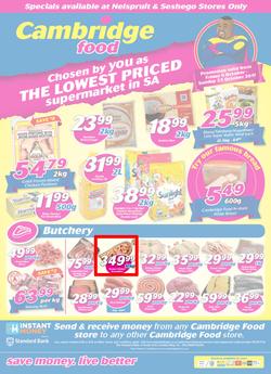 Cambridge Food Nelspruit & Seshego : The Lowest Priced Supermarket (6 Oct - 22 Oct 2017), page 1