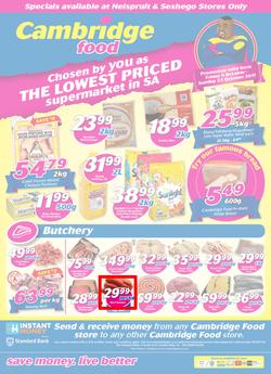 Cambridge Food Nelspruit & Seshego : The Lowest Priced Supermarket (6 Oct - 22 Oct 2017), page 1