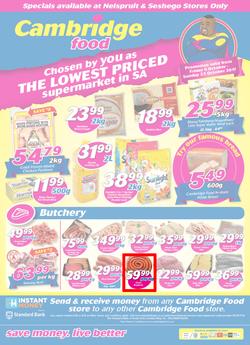 Cambridge Food Nelspruit & Seshego : The Lowest Priced Supermarket (6 Oct - 22 Oct 2017), page 1
