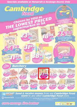Cambridge Food Nelspruit & Seshego : The Lowest Priced Supermarket (6 Oct - 22 Oct 2017), page 1