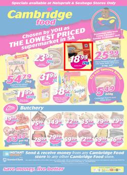 Cambridge Food Nelspruit & Seshego : The Lowest Priced Supermarket (6 Oct - 22 Oct 2017), page 1