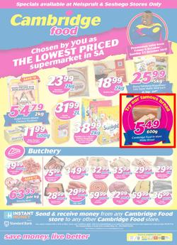 Cambridge Food Nelspruit & Seshego : The Lowest Priced Supermarket (6 Oct - 22 Oct 2017), page 1