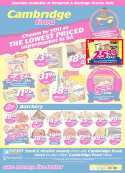 Cambridge Food Nelspruit & Seshego : The Lowest Priced Supermarket (6 Oct - 22 Oct 2017), page 1