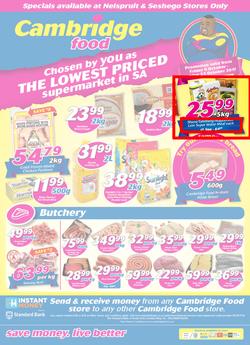 Cambridge Food Nelspruit & Seshego : The Lowest Priced Supermarket (6 Oct - 22 Oct 2017), page 1