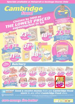 Cambridge Food Nelspruit & Seshego : The Lowest Priced Supermarket (6 Oct - 22 Oct 2017), page 1