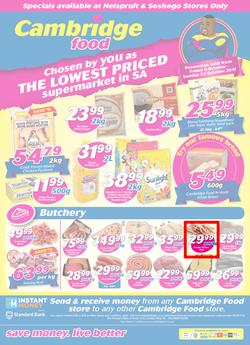 Cambridge Food Nelspruit & Seshego : The Lowest Priced Supermarket (6 Oct - 22 Oct 2017), page 1