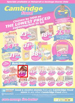 Cambridge Food Nelspruit & Seshego : The Lowest Priced Supermarket (6 Oct - 22 Oct 2017), page 1