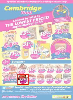 Cambridge Food Nelspruit & Seshego : The Lowest Priced Supermarket (6 Oct - 22 Oct 2017), page 1