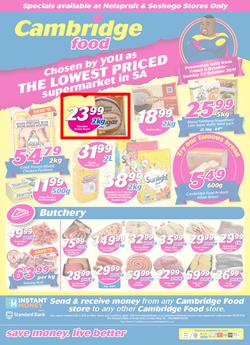 Cambridge Food Nelspruit & Seshego : The Lowest Priced Supermarket (6 Oct - 22 Oct 2017), page 1