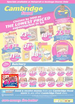 Cambridge Food Nelspruit & Seshego : The Lowest Priced Supermarket (6 Oct - 22 Oct 2017), page 1
