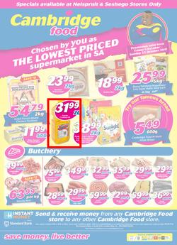 Cambridge Food Nelspruit & Seshego : The Lowest Priced Supermarket (6 Oct - 22 Oct 2017), page 1