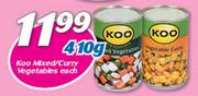 Koo Mixed/Curry Vegetables-410gm Each