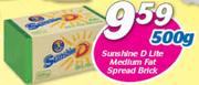 Sunshine D Lite Medium Fat Spread Brick-500g