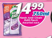 Handy Andy Cream Refill Pouch Assorted-750ml Each