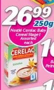 Nestle Cerelac Baby Cereal Stage 1 Assorted-250g Each