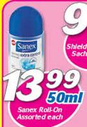 Sanex Roll On Assorted-50ml Each