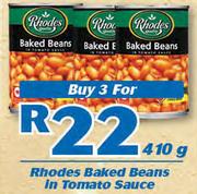 Rhodes Baked Beans In Tomato Sauce-410g