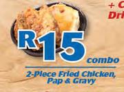 Fried Chicken, Pap & Grey-2 Piece Combo