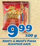 Fattlʼs & Moniʼs Pasta-500g Each