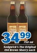 Sedgwick’s The Original Old Brown Sherry-750ml Each