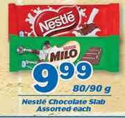 Nestle Chocolate Slab-80/90g Each