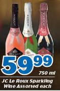 JC Le Roux Sparkling Wine-750ml Each