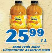 4Sho Fruit Juice Concentrate-1Ltr Each