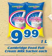 Cambridge Food Full Cream Milk-1Ltr Each