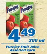 Purejoy Fruit Juice-200ml Each