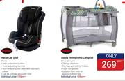 Chellino Racer Car Seat + Siesta Honeycomb Campcot