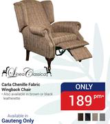 Carla Chenille Fabric Wingback Chair (Gauteng Only)