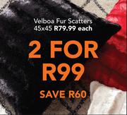 Velboa Fur Scatters 45 x 45-Each