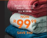 Double Coral Fleece Blanket 180 x 200-Each