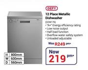 Defy 12 Place Metallic Dishwasher DDW176
