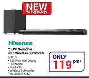 Hisense 2.1 CH Soundbar With Wireless Subwoofer HS212