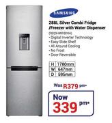 Samsung 288Ltr Silver Combi Fridge/Freezer With Water Dispenser RB29HWR3DSA