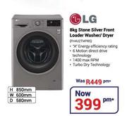 LG 8Kg Stone Silver Front Loader Washer/Dryer FH4U2TMP8S