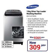 Samsung 15Kg Silver Top Loader Washing Machine WA15J5730SS