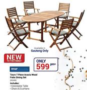 Ryap Trading Tours 7 Piece Acacia Wood Patio Dining Set