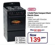 Defy 4 Soild Plate Compact Black Electronic Stove DSS514