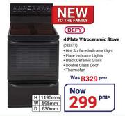 Defy 4 Plate Vitroceramic Stove DSS517