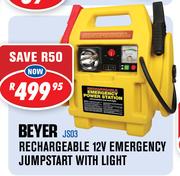 Beyer Rechargeable 12V Emergency Jumpstart With Light-JS03