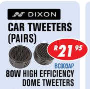 Dixon 80W High Efficiency Dome Tweeters(Pairs)